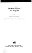 Front cover of Caesarea, Origenes und die Juden by Hans Bietenhard