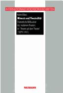 Front cover of Mimesis und Theatralität by Katrin Ehlers