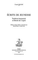 Cover of Ecrits de jeunesse by Fleury, Claude