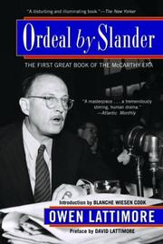 Cover of Ordeal by slander by Lattimore, Owen