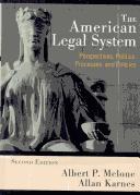 Front cover of The American legal system by Albert P. Melone