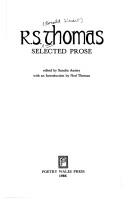 Cover of Prose works by Thomas, R. S.