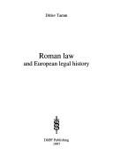 Front cover of Roman Law and European Legal History by Ditlev Tamm