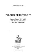 Cover of Paroles de président by Damon Mayaffre