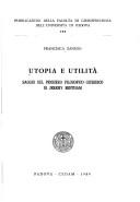 Cover of Utopia e utilità by Francesca Zanuso