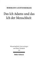 Cover of Das Ich Adams Und Das Ich Der Menschheit (Wissenschaftliche Untersuchungen Zum Neuen Testament) by Hermann Lichtenberger