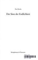 Front cover of Der Sinn der Endlichkeit by Pavel Kouba