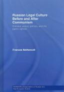Cover of Russian legal culture before and after communism by Frances Nethercott