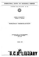 Cover of Nonlinear thermoelasticity by Rastko Stojanović