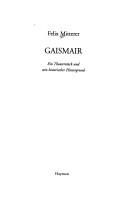 Cover of Gaismair by Felix Mitterer