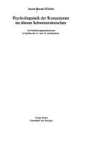Front cover of Psycholinguistik der Romanismen im älteren Schweizer-deutschen by Annie Berner-Hürbin