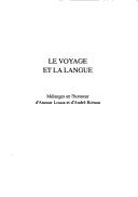 Front cover of Le voyage et la langue by Joseph Dichy