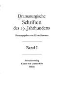 Front cover of Dramaturgische Schriften des 19. Jahrhunderts by Hammer, Klaus
