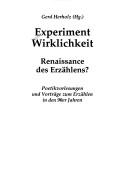 Cover of Experiment Wirklichkeit by Gerd Herholz