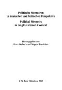 Front cover of Politische Memoiren in deutscher und britischer Perspektive = by Prinz-Albert-Gesellschaft. Jahrestagung