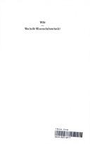 Front cover of Was heisst Wissenschaftsästhetik? by Holger Wille