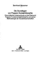 Front cover of Die Grundlagen von Poppers Sozialphilosophie by Bernhard Messmer