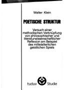Cover of Poetische Struktur by Walter Klein