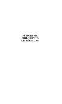 Front cover of Fétichisme, philosophie, littérature by Laurent Fedi