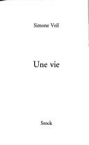 Cover of Une vie by Simone Veil