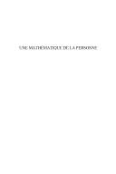 Front cover of Une mathématique de la personne by Alain Guillon