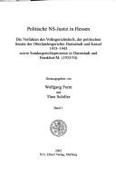 Cover of Politische NS-Justiz in Hessen, 2 Bde by Wolfgang Form
