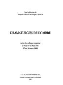 Front cover of Dramaturgies de l'ombre by Françoise Lavocat