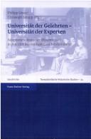 Front cover of Universit at der Gelehrten - Universit at der Experten: Adaptionen deutscher Wissenschaft in den USA des neunzehnten Jahrhunderts by Christoph Strupp