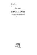 Cover of Frammenti by Pindar