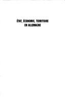 Front cover of Etat, économie, territoire en Allemagne by Guillaume Garner