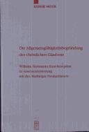 Front cover of Die Allgemeingültigkeitsbegründung des christlichen Glaubens by Rainer Mogk