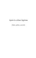 Front cover of Après la culture légitime by Jean-Louis Fabiani