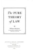 Cover of The pure theory of law by William Ebenstein