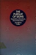 Front cover of The pursuit of signs by Jonathan Culler