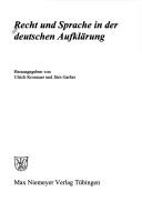 Cover of Hallesche Beitr age zur europ aischen Aufkl arung, Bd. 14: Recht und Sprache in der deutschen Aufkl arung by Ulrich Kronauer