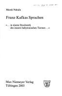 Cover of Franz Kafkas Sprachen by Marek Nekula