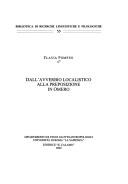 Front cover of Dall'avverbio localistico alla preposizione in Omero by Flavia Pompeo