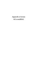 Front cover of Appareils et formes de la sensibilité by Jean-Louis Déotte
