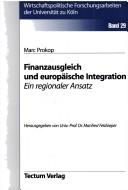 Front cover of Finanzausgleich und europäische Integration by Marc Prokop