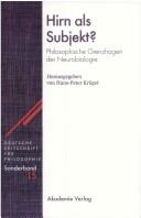Front cover of Hirn als Subjekt? by Hans-Peter Krüger