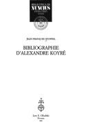 Front cover of Bibliographie d'Alexandre Koyré by Jean-François Stoffel