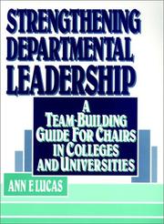 Front cover of Strengthening departmental leadership by Ann F. Lucas