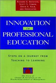 Front cover of Innovation in professional education by Richard E. Boyatzis