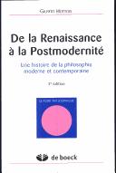 Cover of De la Renaissance à la postmodernité by Gilbert Hottois
