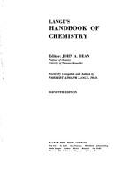 Front cover of Lange's Handbook of chemistry by Norbert Adolph Lange