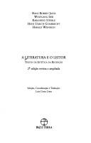 Cover of A literatura e o leitor by Luiz Costa Lima