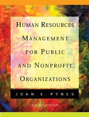 Cover of Human resources management for public and nonprofit organizations by Joan Pynes