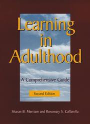 Cover of Learning in adulthood by Sharan B. Merriam