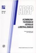 Front cover of Kommunitarismus versus Liberalismus by Internationalen Vereinigung für Rechts- und Sozialphilosophie. Schweizer Sektion.