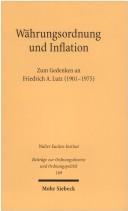 Front cover of Währungsordnung und Inflation by Viktor Vanberg